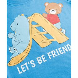 Babyhug Cotton Knit Full Sleeves  Animals Printed Co-Ords T-Shirt & Pyjama Night Suit Pack of 2 -Multicolour