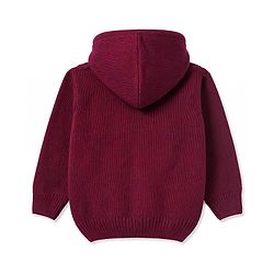 Babyhug Knit Full Sleeves Solid Colour Cable Knit Hooded Sweater - Maroon