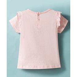Babyhug 100% Cotton Knit Half Sleeves T-Shirt With Love Embroidery - Multicolor