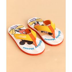 Cute Walk by Babyhug Slip-On Flip Flops With Mickey Mouse Print - Beige