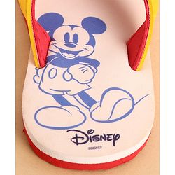 Cute Walk by Babyhug Slip Ons Flip Flops With Mickey Mouse Print - Beige