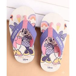 Cute Walk by Babyhug Slip-On Flip Flops With Minnie Mouse Print - Purple