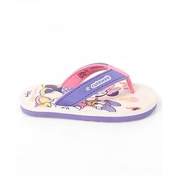 Cute Walk by Babyhug Slip-On Flip Flops With Minnie Mouse Print - Purple