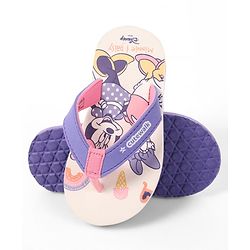 Cute Walk by Babyhug Slip-On Flip Flops With Minnie Mouse Print - Purple