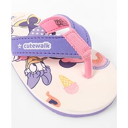 Cute Walk by Babyhug Slip-On Flip Flops With Minnie Mouse Print - Purple