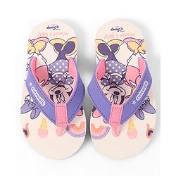 Cute Walk by Babyhug Slip-On Flip Flops With Minnie Mouse Print - Purple