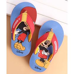 Cute Walk by Babyhug Slip On Closure Flip Flop With Mickey Mouse Graphic - Blue