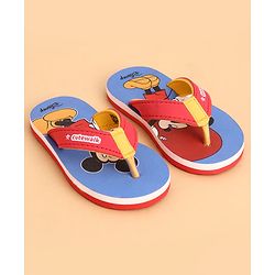 Cute Walk by Babyhug Slip On Closure Flip Flop With Mickey Mouse Graphic - Blue