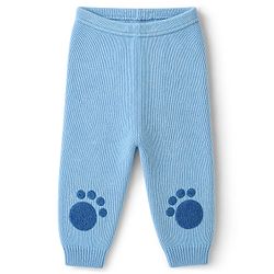 Babyhug Knit Full Sleeves Hooded Sweater Set With Paw Patch - Blue
