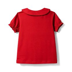 Babyhug 100% Cotton Knit Half Sleeves Floral Printed Polo T-Shirt - Red