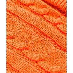 Babyhug Knitted Raglan Sleeves Hooded Winter Wear Romper - Orange