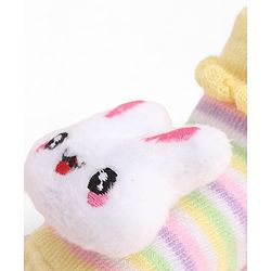 Cute Walk by Babyhug Socks With Large Bunny Applique - Yellow