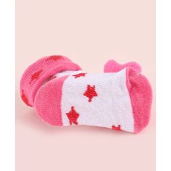 Cute Walk by Babyhug Fabric Socks Shoes With Large Star Applique - Pink