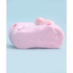 Cute Walk by Babyhug Socks With Large  Baer Applique - Pink