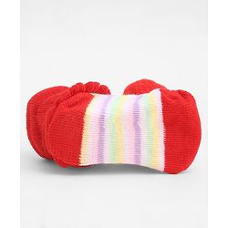 Cute Walk by Babyhug Socks With Large Strawberry Applique - Red