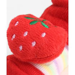 Cute Walk by Babyhug Socks With Large Strawberry Applique - Red