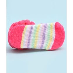 Cute Walk by Babyhug Socks With Large Bunny Applique - Dark Pink