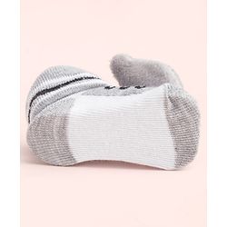 Cute Walk by Babyhug Socks With Large Bear Applique - Light Grey