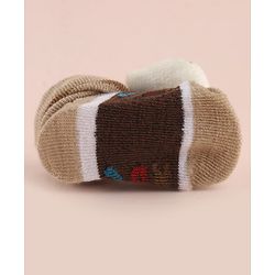 Cute Walk by Babyhug Socks With Large Cub Applique - Tan