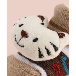 Cute Walk by Babyhug Socks With Large Cub Applique - Tan