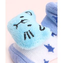 Cute Walk by Babyhug Socks with Large Kitty Applique - Purple
