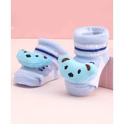 Cute Walk by Babyhug Socks With Large Bear Applique - Purple