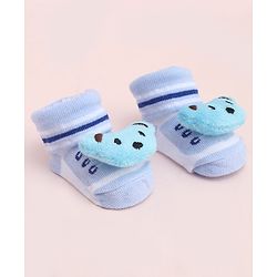 Cute Walk by Babyhug Socks With Large Bear Applique - Purple