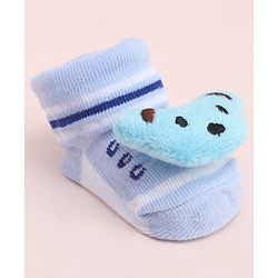 Cute Walk by Babyhug Socks With Large Bear Applique - Purple