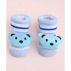 Cute Walk by Babyhug Socks With Large Bear Applique - Purple