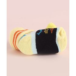 Cute Walk by Babyhug Fabric Socks Shoes With Large Star Applique - Yellow
