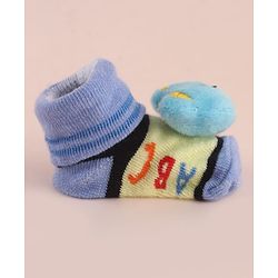 Cute Walk by Babyhug Socks With Large Bear Applique - Blue