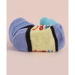 Cute Walk by Babyhug Socks With Large Bear Applique - Blue