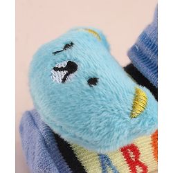 Cute Walk by Babyhug Socks With Large Bear Applique - Blue
