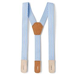 Babyhug Single Jersey Knit Half Sleeves  T-Shirt & Shorts Set with Stripes & Suspender - Blue & White