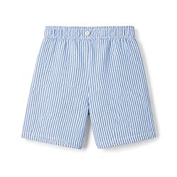 Babyhug Single Jersey Knit Half Sleeves  T-Shirt & Shorts Set with Stripes & Suspender - Blue & White