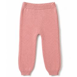 Babyhug 100% Cotton Knit Full Sleeves Elephant Patch Sweater set with Cap - Light Pink