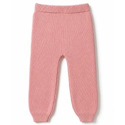 Babyhug 100% Cotton Knit Full Sleeves Elephant Patch Sweater set with Cap - Light Pink