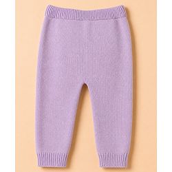 Babyhug 100% Cotton Knit Full Sweater sets with Cap & Floral Design - Lavender