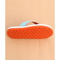 Cute Walk by Babyhug Slip Ons Flip Flop With Teddy & Rainbow Print - Blue