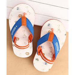 Cute Walk by Babyhug Back Strap Closure Animals Printed Flip Flops - White