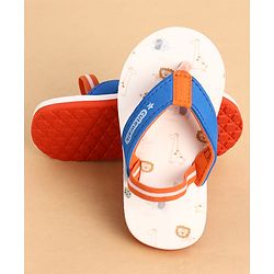 Cute Walk by Babyhug Back Strap Closure Animals Printed Flip Flops - White