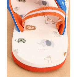 Cute Walk by Babyhug Back Strap Closure Animals Printed Flip Flops - White