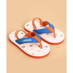 Cute Walk by Babyhug Back Strap Closure Animals Printed Flip Flops - White
