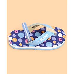 Cute Walk by Babyhug Back Strap Closure Flip Flops With Polka Dot Print - Blue