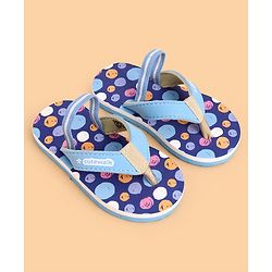 Cute Walk by Babyhug Back Strap Closure Flip Flops With Polka Dot Print - Blue