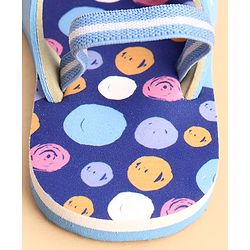 Cute Walk by Babyhug Back Strap Closure Flip Flops With Polka Dot Print - Blue
