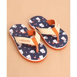 Cute Walk by Babyhug Slip Ons Flip Flop With Ghost Print - Navy Blue