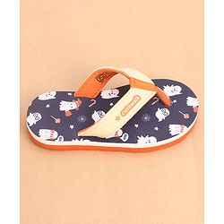 Cute Walk by Babyhug Slip Ons Flip Flop With Ghost Print - Navy Blue