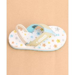 Cute Walk by Babyhug Back Strap Closure Star Printed Flip Flops - White