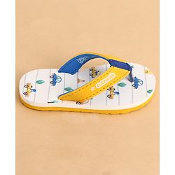 Cute Walk by Babyhug Slip Ons Flip Flop With Vehicle Print - White